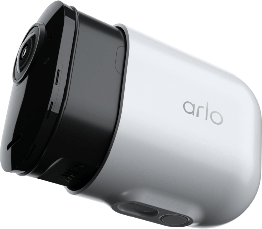 Hyper-realistic 3D render of Arlo security camera.